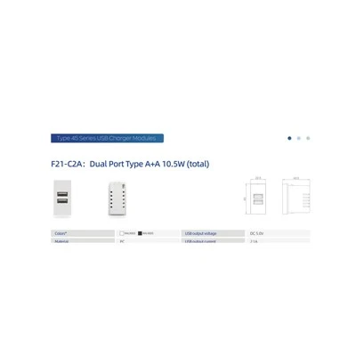 Carregador dual USB A de 10,5 W